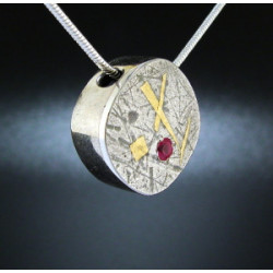 Keum-Boo Pendant with Ruby