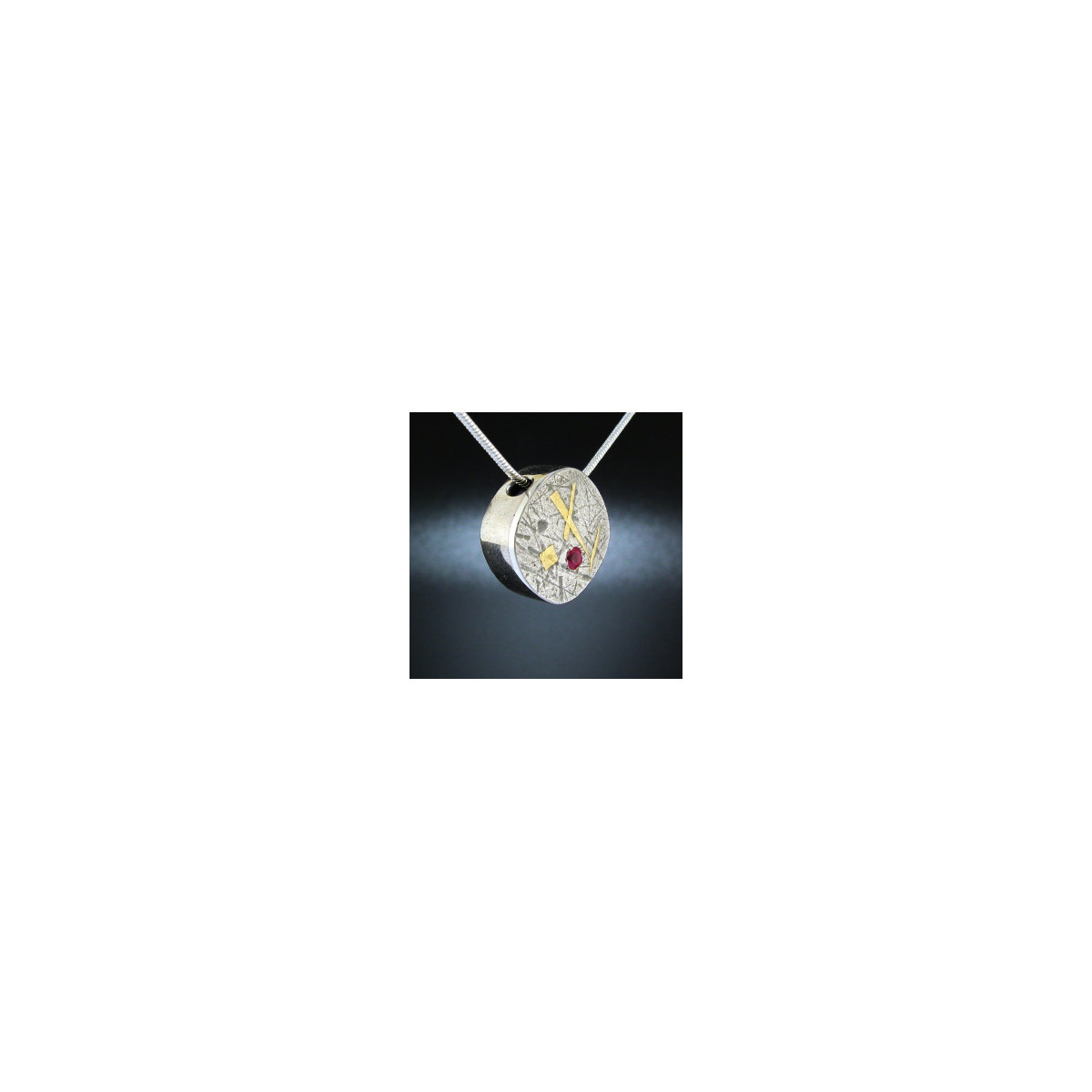 Keum-Boo Pendant with Ruby