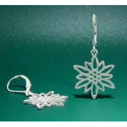 Edelweiss Earrings - Small, frosted flower