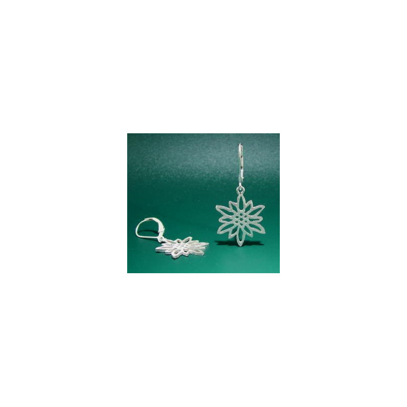 Edelweiss Earrings - Small, frosted flower