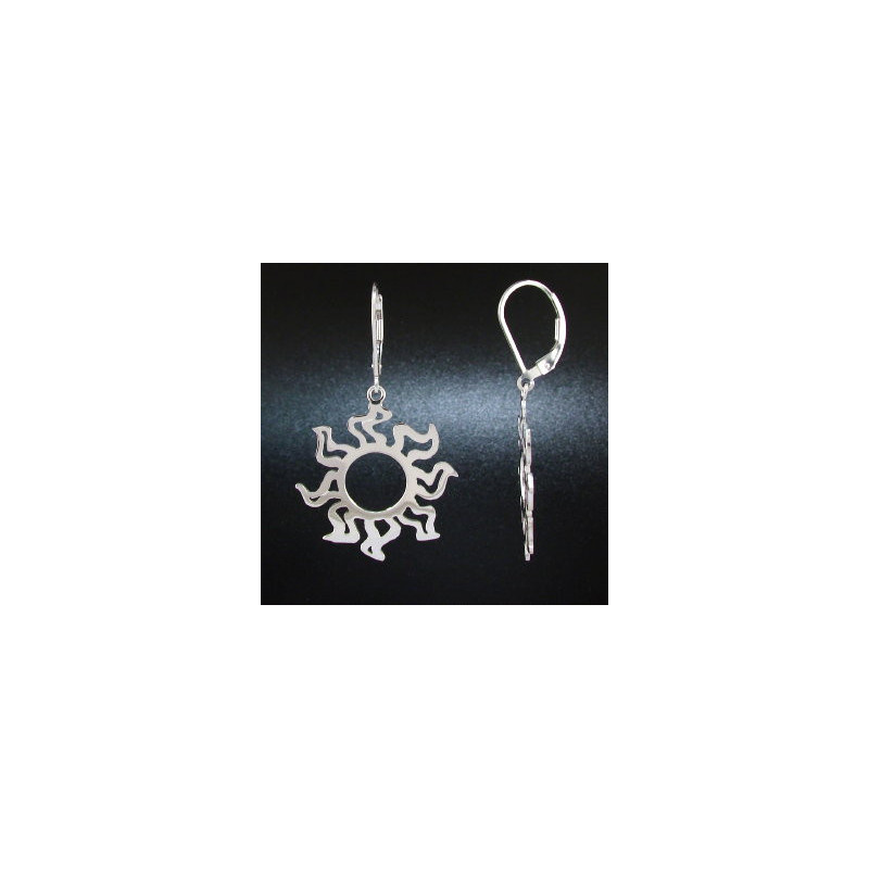 Medium Flat Sunshine Earrings - polished