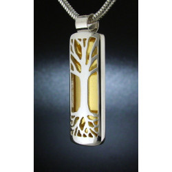 Large Long Tree Pendant with 24k Gold