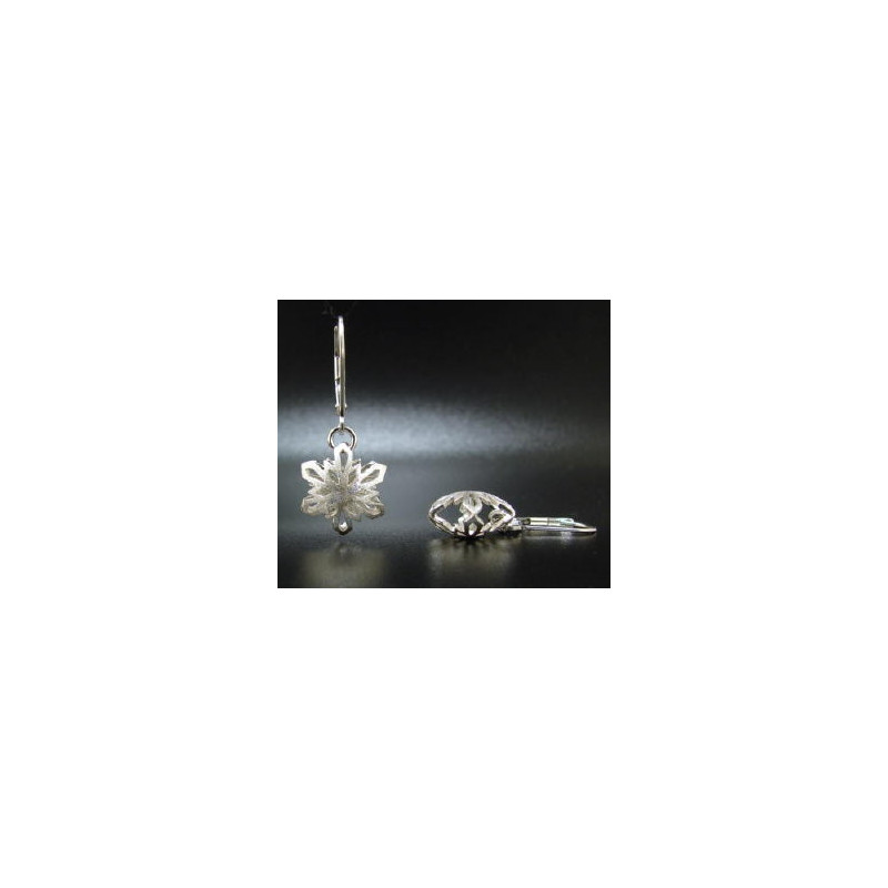 F114 - Small Puffed Snowflake Earrings