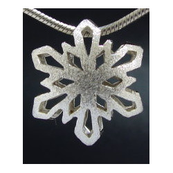 F114 - Small Puffed Snowflake Necklace