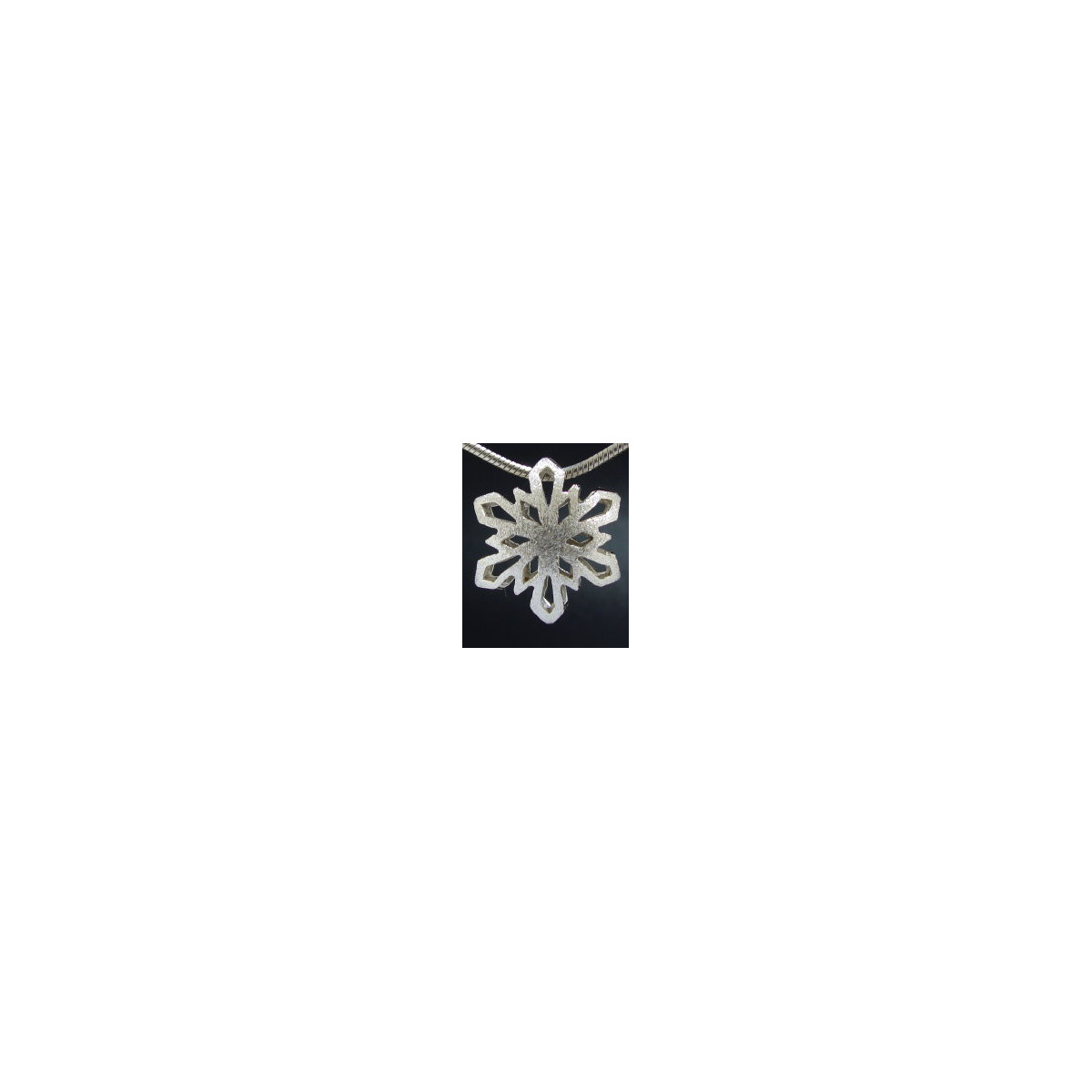 F114 - Small Puffed Snowflake Necklace