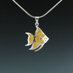 Small Angelfish Pendant with 24KGold - Stardust