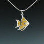 Small Angelfish Pendant with 24KGold - Stardust