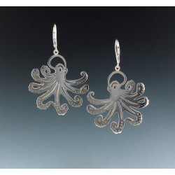 Large Flat Octopus Earrings