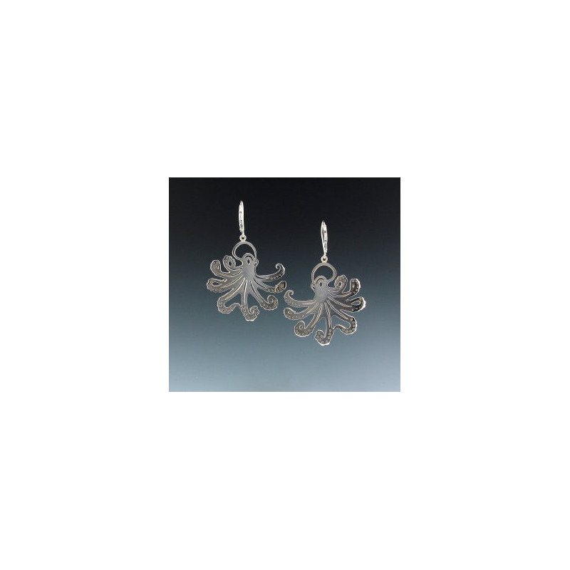 Large Flat Octopus Earrings