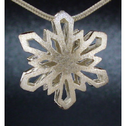 F114 - Medium Puffed Snowflake Necklace