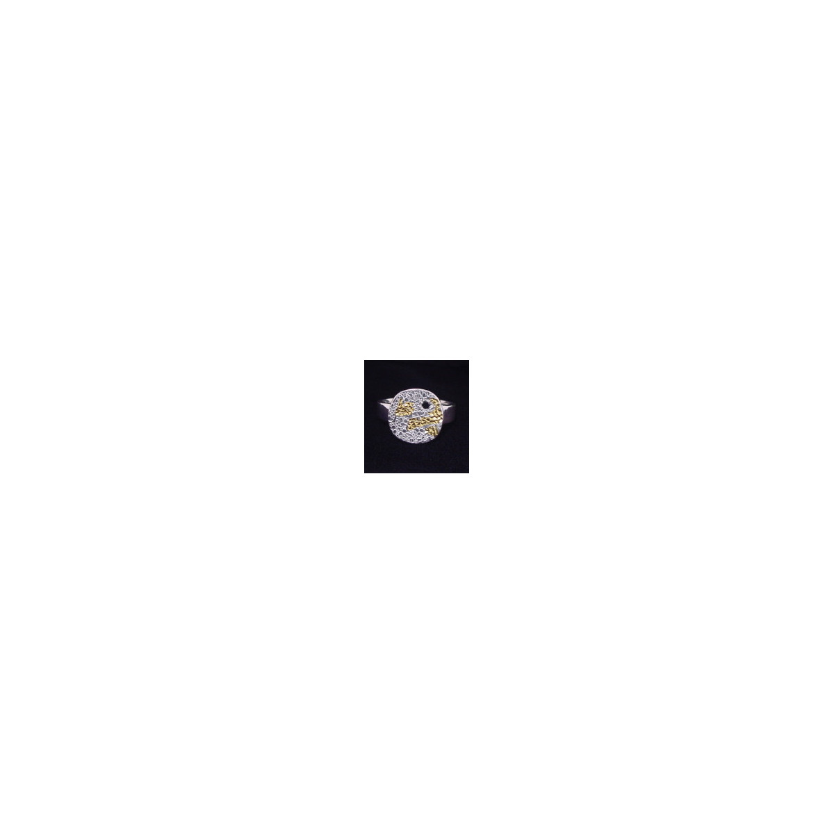 Silver and 24k Gold Ring with Black Diamond
