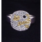 Silver and 24k Gold Ring with Black Diamond