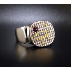 Silver and 24k Gold Ring with Amethyst
