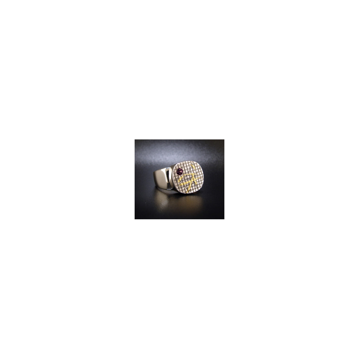 Silver and 24k Gold Ring with Amethyst