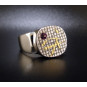 Silver and 24k Gold Ring with Amethyst