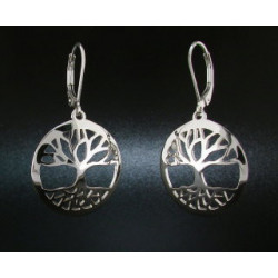Small Round Domed Tree Earrings - polished