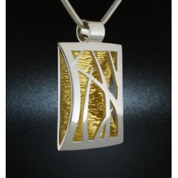 Large Reeds Pendant with 24k Gold - "Water"