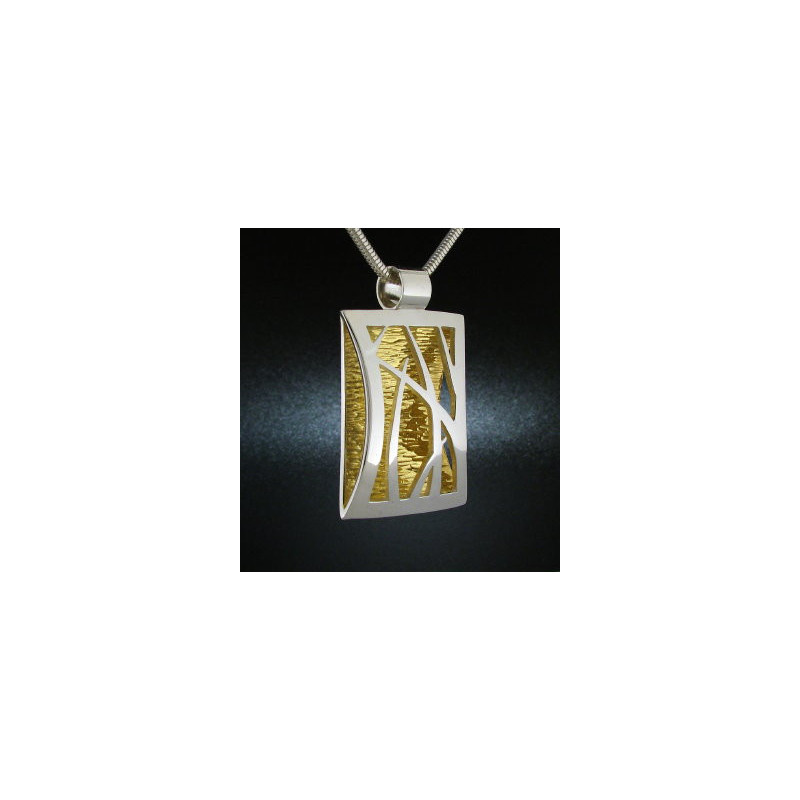 Large Reeds Pendant with 24k Gold - "Water"
