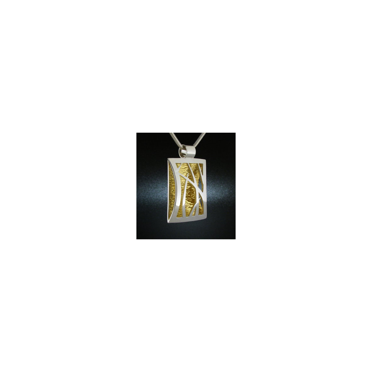 Large Reeds Pendant with 24k Gold - "Water"