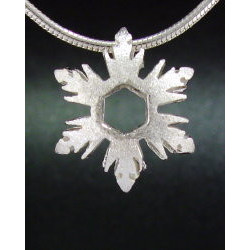F135 - Small Puffed Snowflake Necklace