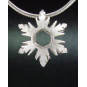 F135 - Small Puffed Snowflake Necklace