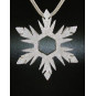 F135 - Large Puffed Snowflake Necklace