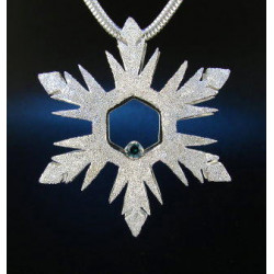 F135 - Large Blue Diamond Snowflake Necklace