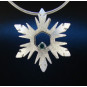 F135 - Medium Blue Diamond Snowflake Necklace