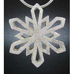 F114 - Large Puffed Snowflake Necklace