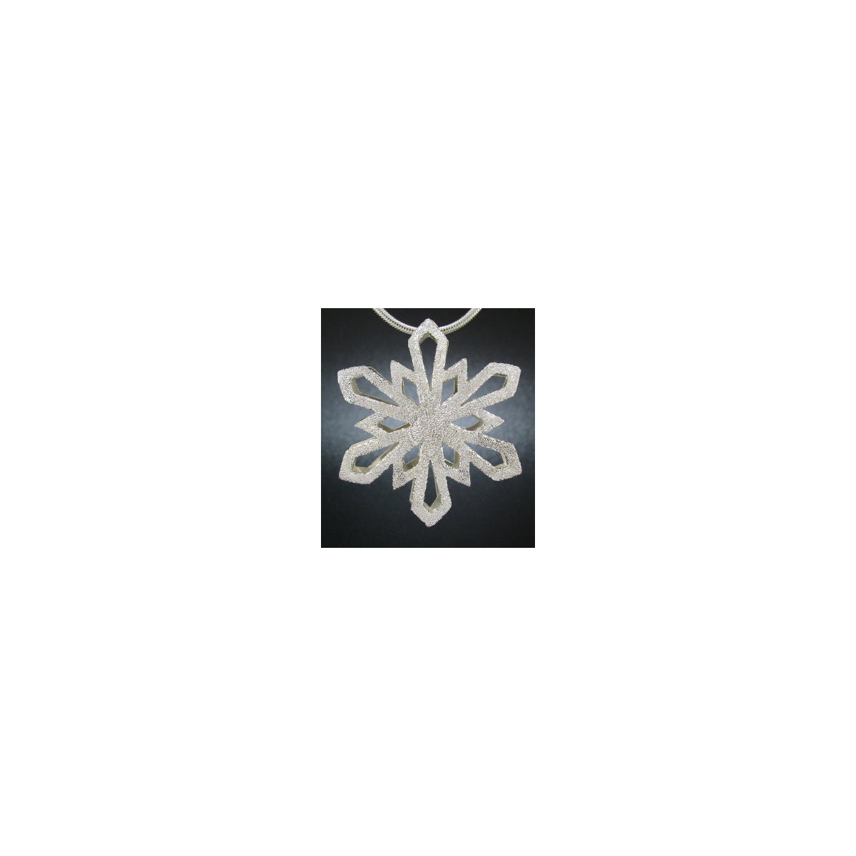 F114 - Large Puffed Snowflake Necklace