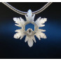 F135 - Small Puffed Diamond Snowflake Necklace