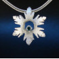 F135 - Small Blue Diamond Snowflake Necklace