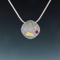 Small Keum-Boo Slider Pendant with Ruby