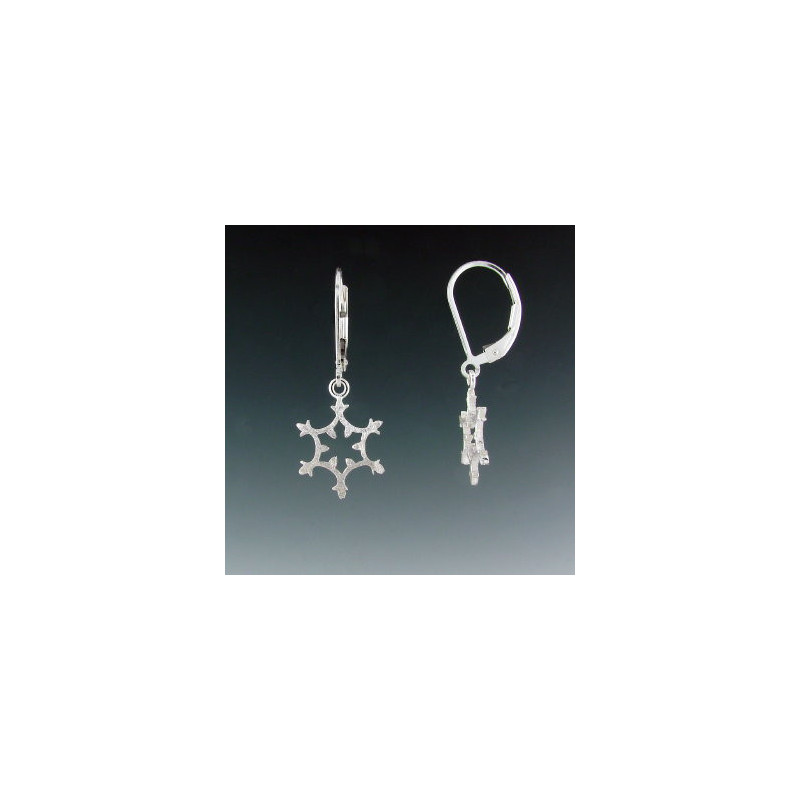 F137 - Small Snowflake Flat Earrings