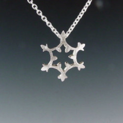 F137 - Small Snowflake Domed Necklace