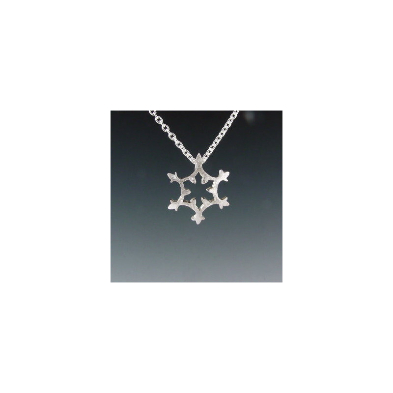 F137 - Small Snowflake Domed Necklace