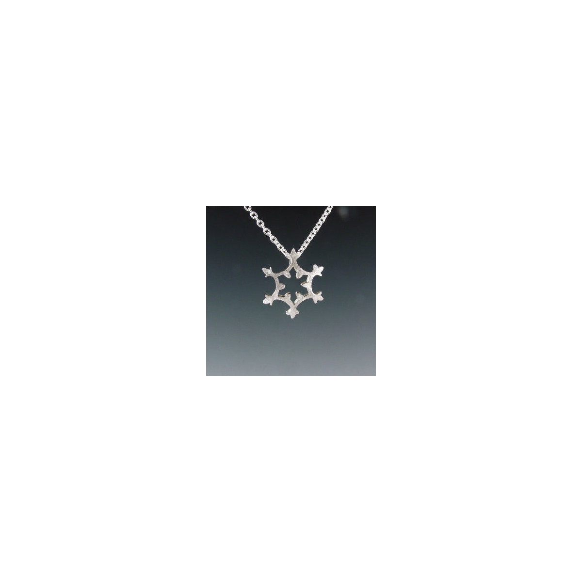 F137 - Small Snowflake Domed Necklace
