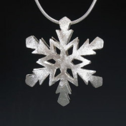 F140 - Medium Puffed Snowflake Necklace