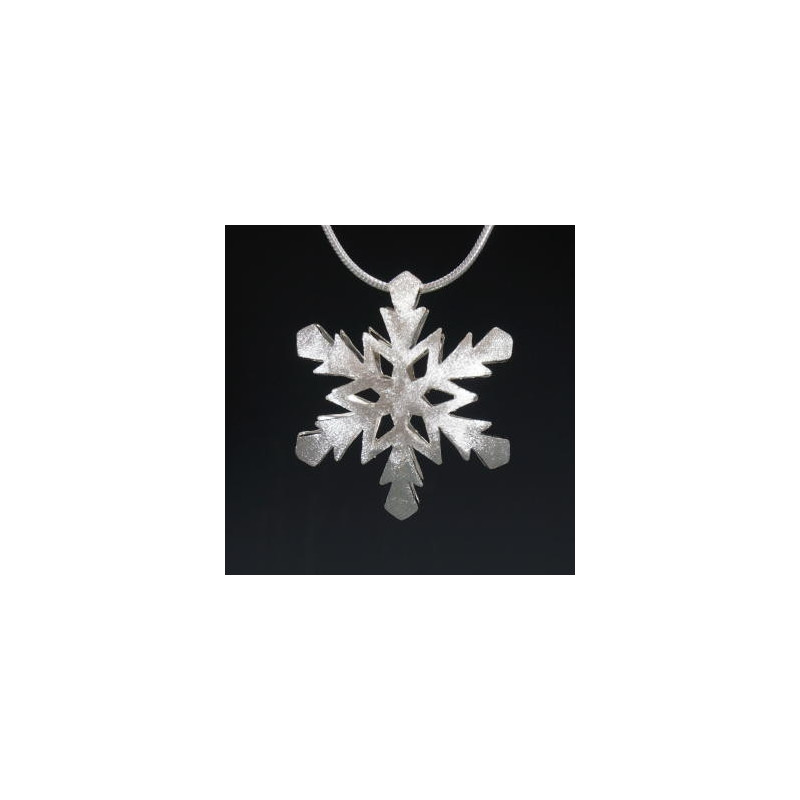 F140 - Medium Puffed Snowflake Necklace