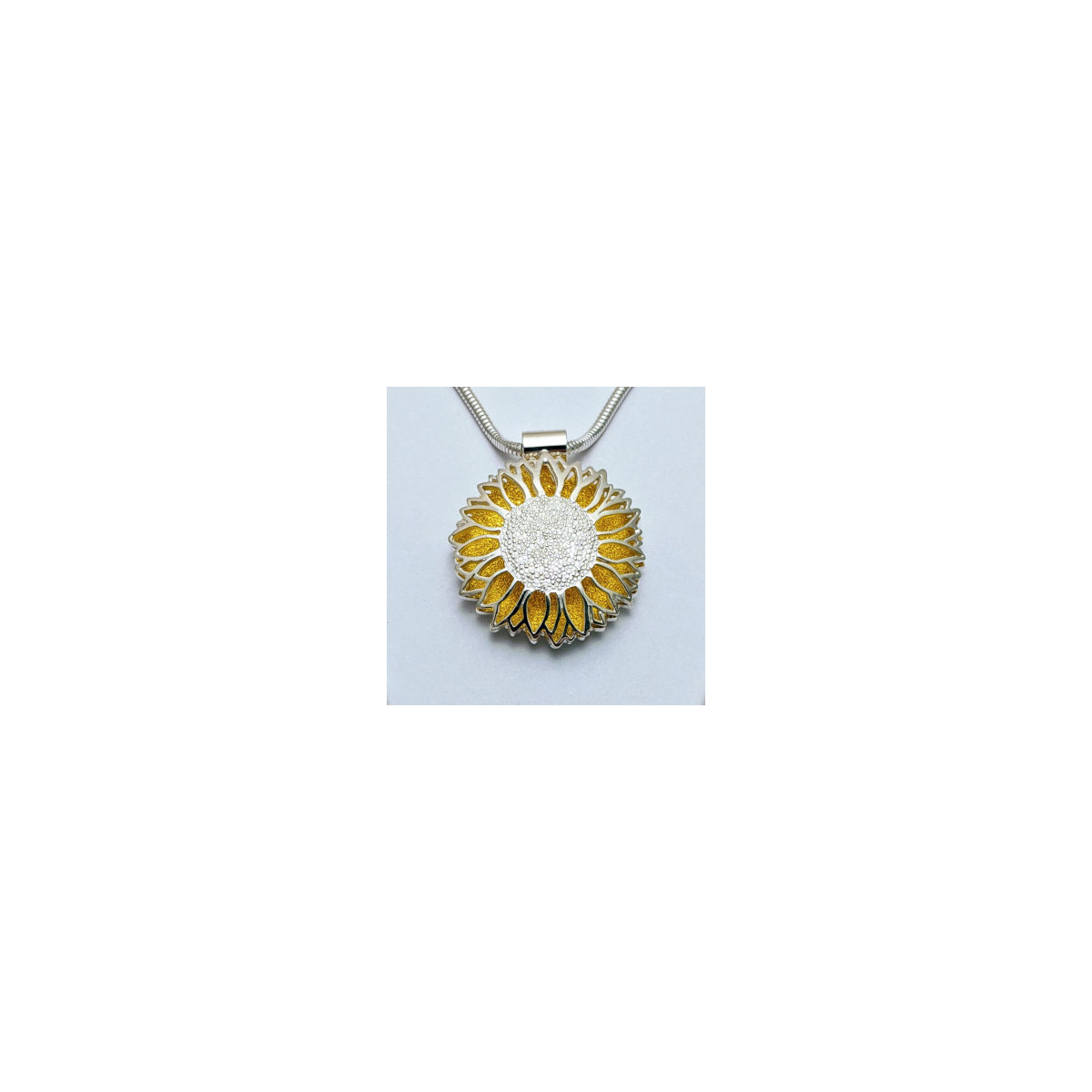 Silver and Gold Sunflower Necklace