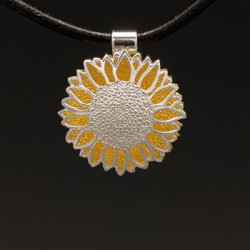 Silver and Gold Small Sunflower Necklace