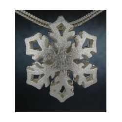 F130 - Small Puffed Snowflake Necklace