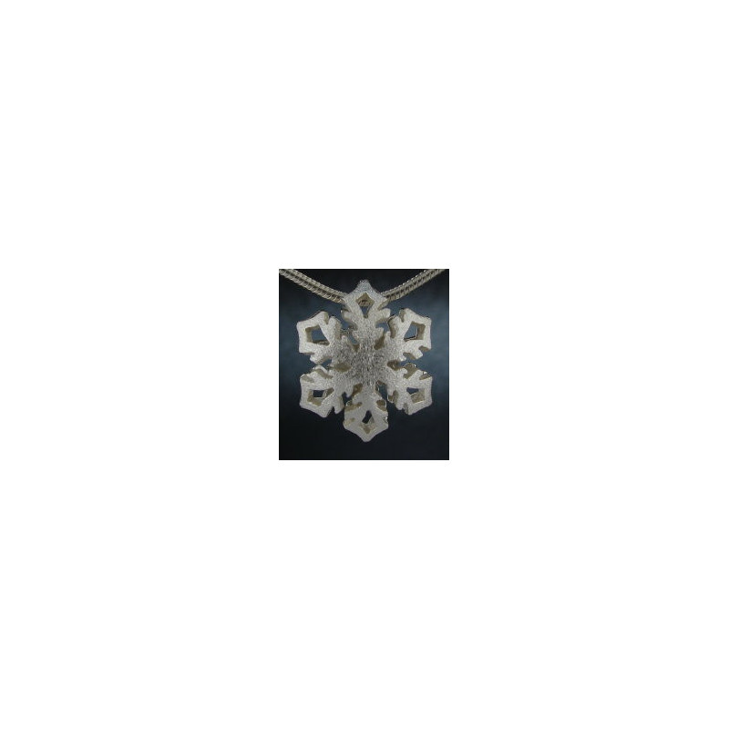 F130 - Small Puffed Snowflake Necklace