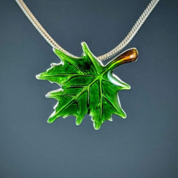 Medium Enameled Maple Leaf Earrings