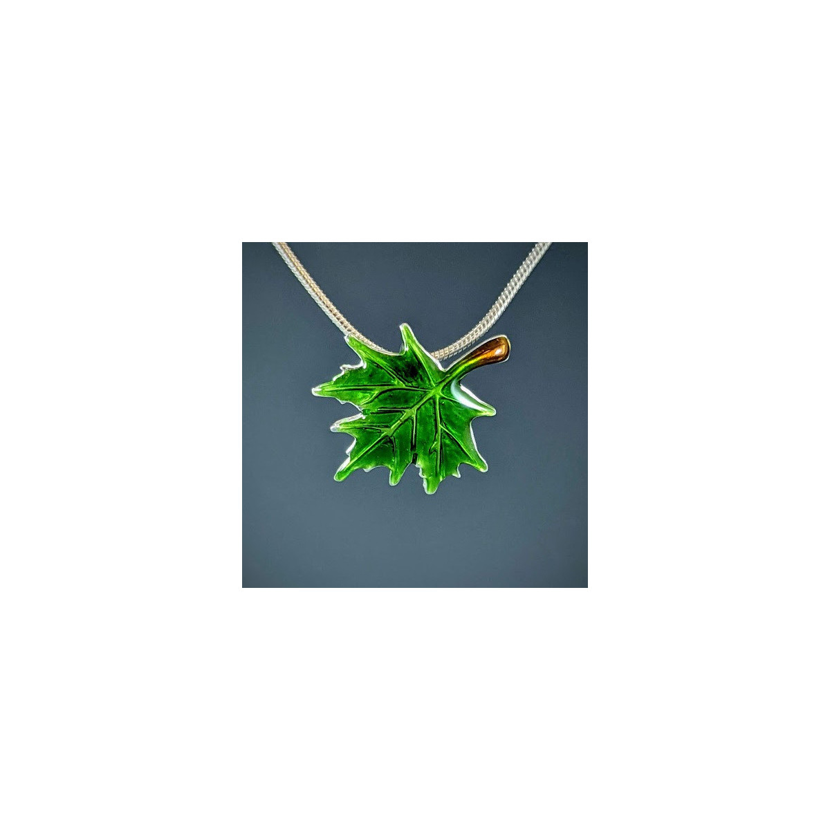 Medium Enameled Maple Leaf Earrings
