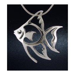 Medium Puffed Angelfish Pendant
