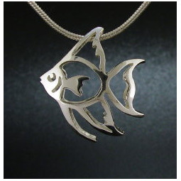 Small Puffed Angelfish Pendant