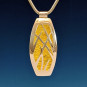 Large Puffed Reeds Pendant with 24k Gold - "Water"
