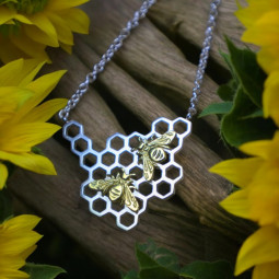 Two Bee Necklace