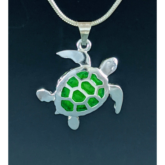 Enameled Sea Turtle Necklace